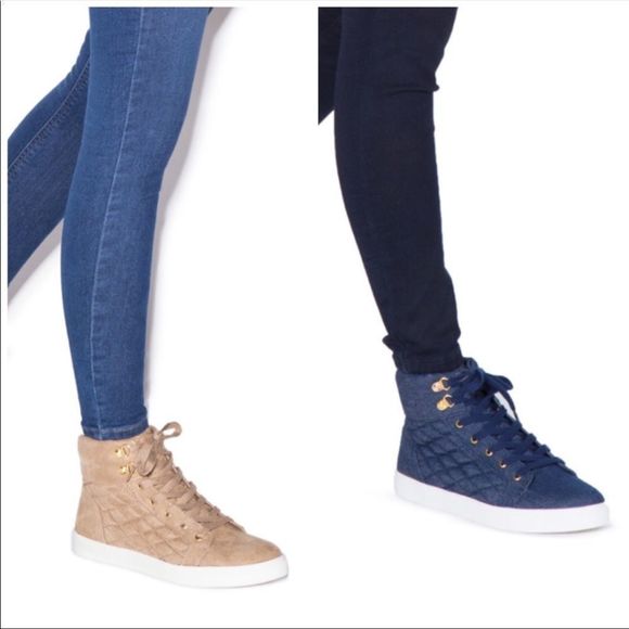 Tan Quilted Sneakers - Picture 3 of 3